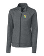Xavier Gold Rush Cutter & Buck Shoreline Heathered Womens Full Zip Jacket Charcoal Heather Mannequin