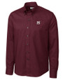Morehouse Maroon Tigers Cutter & Buck Epic Easy Care Nailshead Mens Long Sleeve Dress Shirt Bordeaux Mannequin