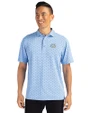 Southern University Jaguars Cutter & Buck Virtue Eco Pique Tile Print Recycled Mens Polo Atlas Light Blue Front