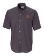 Tuskegee Golden Tigers Cutter & Buck Epic Easy Care Nailshead Mens Short Sleeve Dress Shirt Black Mannequin
