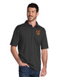 Tuskegee Golden Tigers Cutter & Buck CB Drytec Genre Textured Solid Mens Big and Tall Polo Black Front