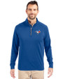 Toronto Blue Jays Cutter & Buck Adapt Eco Knit Stretch Recycled Mens Big and Tall Quarter Zip Pullover Tour Blue Front