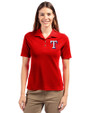 Texas Rangers Cutter & Buck Virtue Eco Pique Recycled Womens Polo Red Front