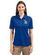 Los Angeles Dodgers Cutter & Buck Virtue Eco Pique Recycled Womens Polo Tour Blue Front