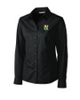 Xavier Gold Rush Cutter & Buck Epic Easy Care Fine Twill Womens Long Sleeve Dress Shirt Black Mannequin