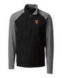 Tuskegee Golden Tigers Cutter & Buck Response Lightweight Hybrid Quarter Zip Mens Pullover Windbreaker Black Mannequin