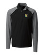 Xavier Gold Rush Cutter & Buck Response Lightweight Hybrid Quarter Zip Mens Pullover Windbreaker Black Mannequin