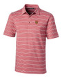 Tuskegee Golden Tigers Cutter & Buck Forge Epic Confidence Recycled Heathered Stripe Stretch Mens Polo Cardinal Red Mannequin