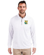 Xavier Gold Rush Cutter & Buck Adapt Eco Knit Stretch Recycled Mens Quarter Zip Pullover White Front