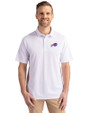 Buffalo Bills Cutter & Buck Virtue Recycled Featherlight Pique Mens Polo White Front