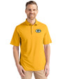 Green Bay Packers Cutter & Buck Virtue Eco Pique Recycled Mens Polo College Gold Front