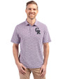Colorado Rockies Cutter & Buck Virtue Eco Pique Botanical Print Recycled Mens Polo College Purple Front