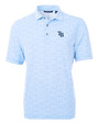 Tampa Bay Rays Cutter & Buck Virtue Eco Pique Botanical Print Recycled Mens Polo ALS_MANN_HG 1