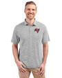 Tampa Bay Buccaneers Cutter & Buck Virtue Eco Pique Botanical Print Recycled Mens Polo Black Front
