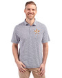 Houston Astros Cutter & Buck Virtue Eco Pique Botanical Print Recycled Mens Polo Navy Blue Front