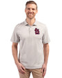 St. Louis Cardinals- Cutter & Buck Virtue Eco Pique Stripe Recycled Mens Polo Polished Medium Gray Front