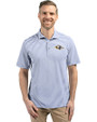 Baltimore Ravens Cutter & Buck Virtue Recycled Stripe Featherlight Pique Mens Polo Hyacinth Front