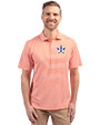 Houston Astros Cutter & Buck Virtue Eco Pique Stripe Recycled Mens Polo College Orange Front