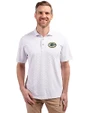 Green Bay Packers Cutter & Buck Virtue Eco Pique Tile Print Recycled Mens Polo White Front