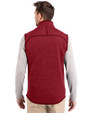 Tuskegee Golden Tigers Cutter & Buck Mainsail Sweater-Knit Mens Full Zip Vest Cardinal Red Heather Back