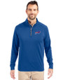 Buffalo Bills Cutter & Buck Adapt Eco Knit Stretch Recycled Mens Big and Tall Quarter Zip Pullover Tour Blue Front