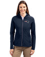 New England Patriots Cutter & Buck Adapt Eco Knit Hybrid Recycled Womens Full Zip Jacket Navy Blue Front