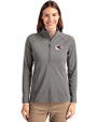 Kansas City Chiefs Cutter & Buck Adapt Eco Knit Stretch Recycled Womens Half Zip Pullover Elemental Grey Front