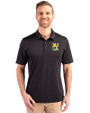 Xavier Gold Rush Cutter & Buck Prospect Eco Textured Stretch Recycled Mens Short Sleeve Polo Black Front