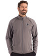 Atlanta Falcons Cutter & Buck Adapt Recycled Soft Knit Stretch Mens Hybrid Full Zip Jacket Elemental Grey Front