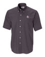 Texas Southern Tigers Cutter & Buck Epic Easy Care Nailshead Mens Big and Tall Short Sleeve Dress Shirt Black Mannequin