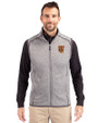 Tuskegee Golden Tigers Cutter & Buck Mainsail Sweater-Knit Mens Big and Tall Full Zip Vest Polished Heather Front