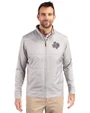 Texas Southern Tigers Cutter & Buck Stealth Recycled Hybrid Quilted Mens Big & Tall Windbreaker Jacket Polished Medium Gray Front
