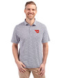 Dayton Flyers Cutter & Buck Virtue Eco Pique Botanical Print Recycled Mens Polo Navy Blue Front