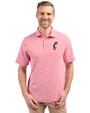 Cincinnati Bearcats Cutter & Buck Virtue Eco Pique Botanical Print Recycled Mens Polo Red Front