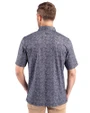 Maryland Terrapins Cutter & Buck Pike Constellation Print Stretch Mens Polo Black Back