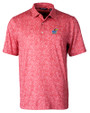 Kansas Jayhawks Cutter & Buck Pike Constellation Print Stretch Mens Polo Red Mannequin