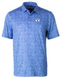 Brigham Young Cougars Cutter & Buck Pike Constellation Print Stretch Mens Polo Chelan Blue Mannequin