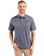 Las Vegas Raiders Cutter & Buck Pike Constellation Print Stretch Mens Polo Black Front