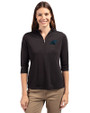 Carolina Panthers Cutter & Buck Virtue Eco Pique Recycled Half Zip Pullover Womens Hoodie Black Front
