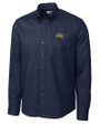 Drexel Dragons Cutter & Buck Epic Easy Care Nailshead Mens Long Sleeve Dress Shirt Navy Blue Mannequin