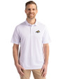 Montana State Bobcats Cutter & Buck Virtue Eco Pique Recycled Mens Big and Tall Polo White Front