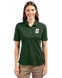 Charlotte 49ers Cutter & Buck Virtue Eco Pique Recycled Womens Polo Hunter Green Front