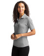 Eastern Kentucky Colonels Cutter & Buck Virtue Eco Pique Recycled Womens Polo Polished Medium Gray Side