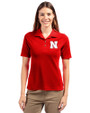 Nebraska Cornhuskers Cutter & Buck Virtue Eco Pique Recycled Womens Polo Red Front