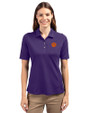 Clemson Tigers Cutter & Buck Virtue Eco Pique Recycled Womens Polo College Purple Front