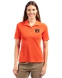 Cincinnati Bengals Cutter & Buck Virtue Eco Pique Recycled Womens Polo College Orange Front