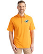 Miami Dolphins Cutter & Buck Virtue Eco Pique Recycled Mens Polo Orange Burst Front