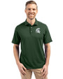 Michigan State Spartans Cutter & Buck Virtue Eco Pique Recycled Mens Polo Hunter Green Front