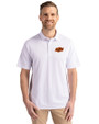 Oklahoma State Cowboys Cutter & Buck Virtue Eco Pique Recycled Mens Polo White Front