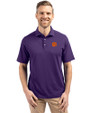 Clemson Tigers Cutter & Buck Virtue Eco Pique Recycled Mens Polo College Purple Front